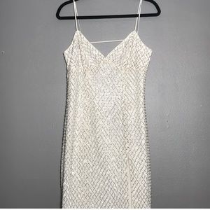 X by NBD REVOLVE White Silver Bead Dress M